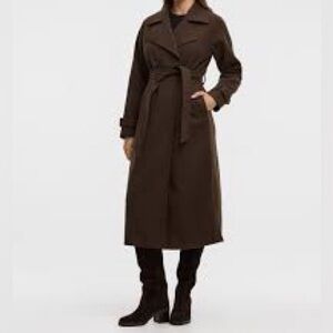 Reitmans Brown Belted Trench Coat / Long Wrap Coat Sz XL